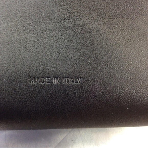 Marni Leather Shoulder Bag Clutch Pouchette One Ribbon Motif Enamel Gray Yo19 - Picture 7 of 10